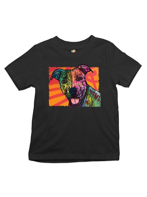 Colorful Pitbull Youth T-Shirt Andy Maxx Dog Lover Pet Owner Adopt Kids