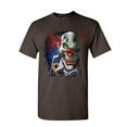 thumbnail image 1 of Tee Hunt Creepy Joker Clown T-Shirt Nightmare Scary Mean Killer Halloween Mens Shirt, Brown, 5X-Large, 1 of 5