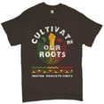 thumbnail image 1 of Tee Hunt Cultivate Our Roots T-shirt Inspire Educate Unite African American Men's Tee, Brown, 5X-Large, 1 of 5