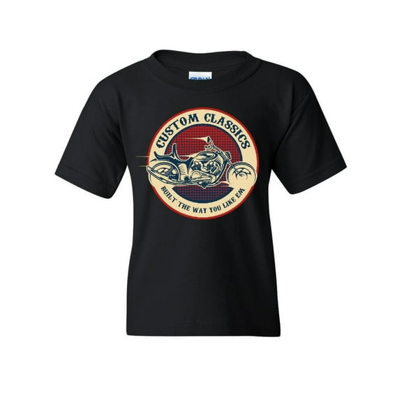 Tee Hunt Custom Classics Youth T-Shirt Chopper Bobber Biker RTE 66 Live to Ride Kids Tee
