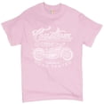 thumbnail image 1 of Tee Hunt Custom Motorcycles Road Tested T-Shirt Bobber Biker Gang MC Men's Tee, Light Pink, 3X-Large, 1 of 5