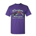 thumbnail image 1 of Tee Hunt Custom Motorcycles T-Shirt Biker Chopper American Tradition USA Mens Shirt, Purple, 5X-Large, 1 of 5