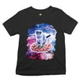thumbnail image 1 of Tee Hunt Cute Cat Riding a Pizza in Galaxy Youth T-Shirt Funny Kitty Space Kitten Kids, 1 of 5