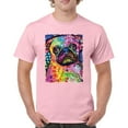 thumbnail image 1 of Tee Hunt Cute Pug Puppy T-Shirt Dean Russo Colorful Neon Mosaic Dog Men's Tee, Light Pink, XX-Large, 1 of 5