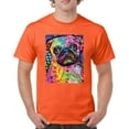 thumbnail image 1 of Tee Hunt Cute Pug Puppy T-Shirt Dean Russo Colorful Neon Mosaic Dog Men's Tee, Orange, Medium, 1 of 5