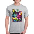 thumbnail image 1 of Tee Hunt Cute Thinking Crowned Cat T-Shirt Dean Russo Colorful Kitte Men's Tee, Gray, XX-Large, 1 of 5