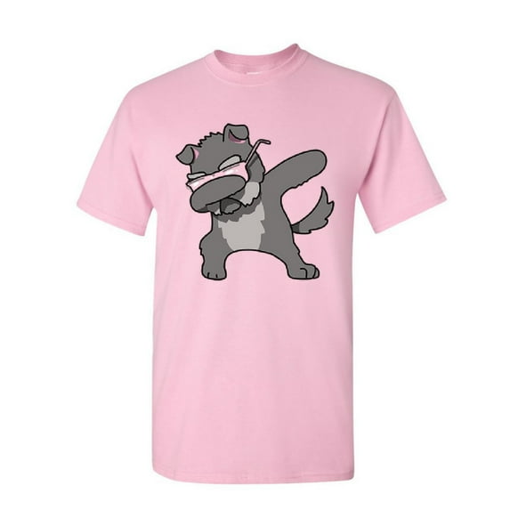Tee Hunt Dabbing Dog in Glasses T-Shirt Doggie Dab Pet Lovers Pup Puppy Mens Shirt, Light Pink, Medium