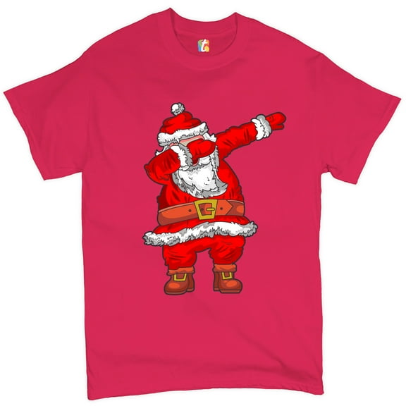 Tee Hunt Dabbing Santa Claus T-Shirt Merry Christmas Funny Dab Dance X-mas Men's Tee, Hot Pink, XX-Large