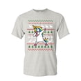 thumbnail image 1 of Tee Hunt Dabbing Unicorn Ugly Sweater T-Shirt Christmas Xmas Dab Rudolph Mens Shirt, Ash Gray, Small, 1 of 4