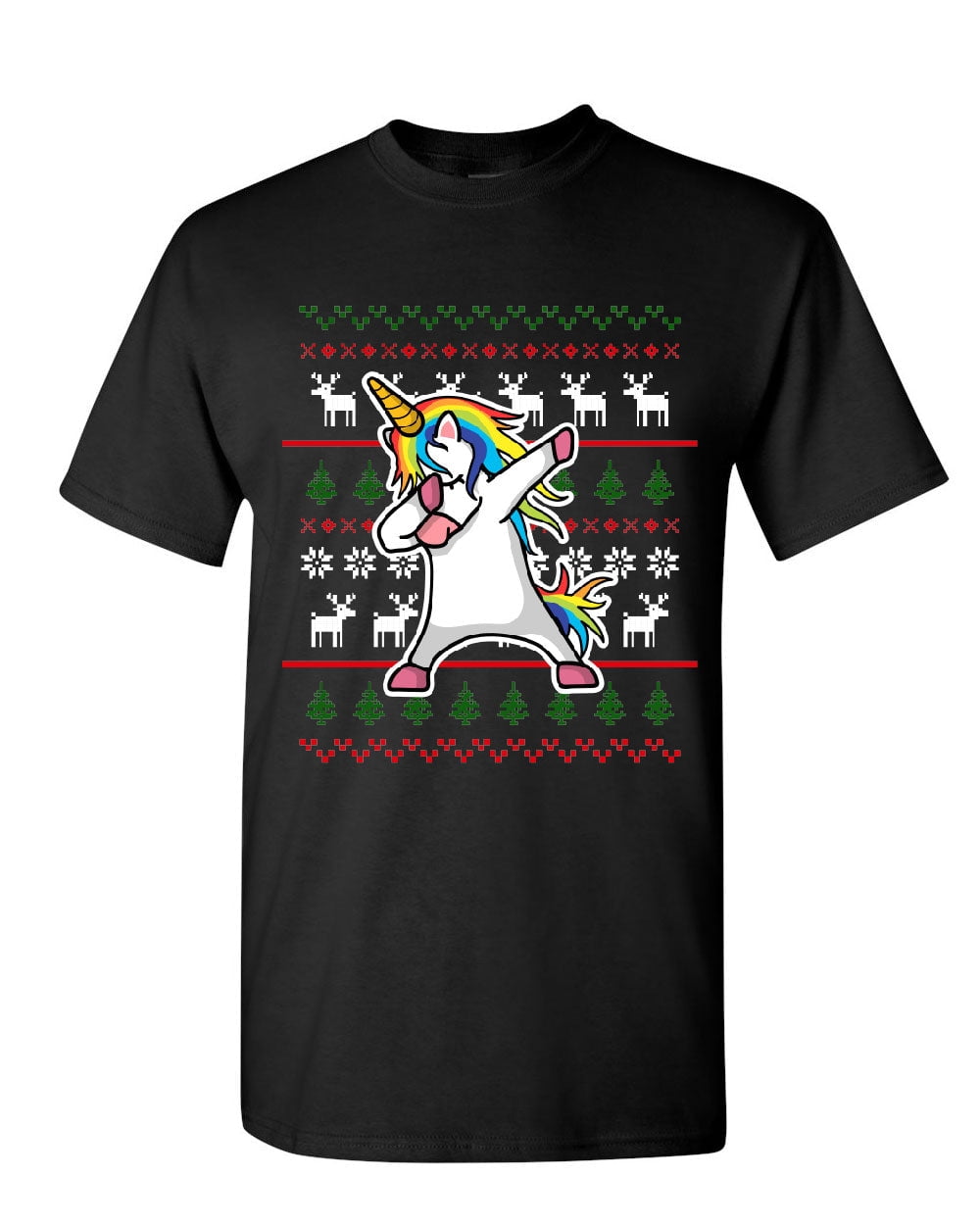 Tee Hunt Dabbing Unicorn Ugly Sweater T-Shirt Christmas Xmas Dab ...