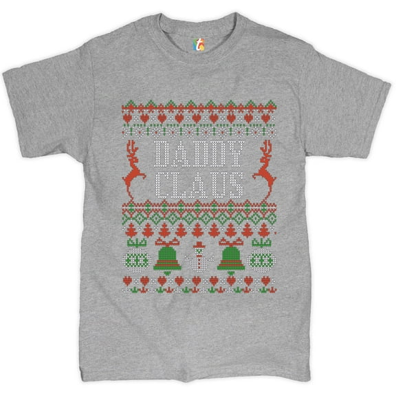 Tee Hunt Daddy Claus T-Shirt Merry Christmas for Dad Ugly Sweatshirt Xmas Men's Tee, Gray, Small