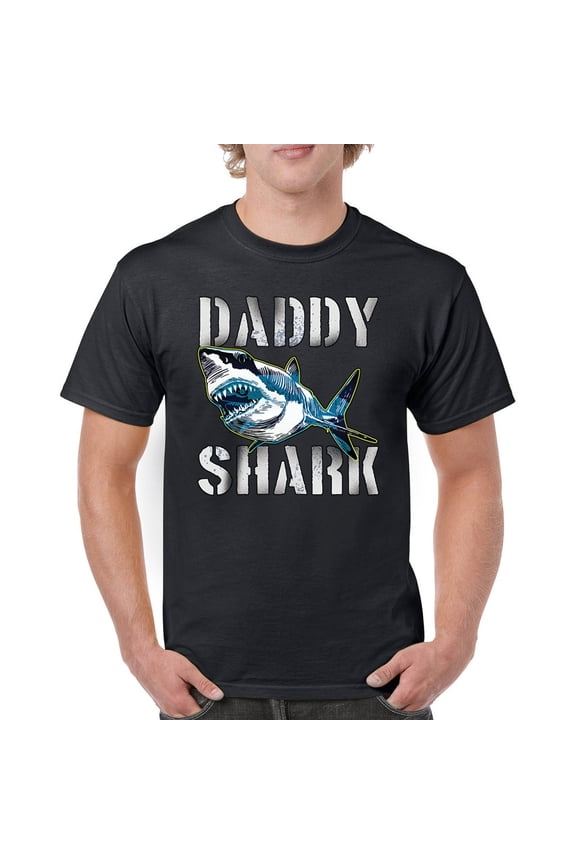 Daddy Shark Funny Father's Day T-Shirt Funny Dad Grandpa Men's Tee