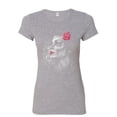 thumbnail image 1 of Tee Hunt Day of the Dead Girl Women's T-Shirt Skull Face Dia de Los Muertos Roses Shirt, Gray, Large, 1 of 5