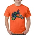 thumbnail image 1 of Tee Hunt Dean Russo Colorful Horse T-Shirt Neon Mosaic Wild Mustang Men's Tee, Orange, Medium, 1 of 5