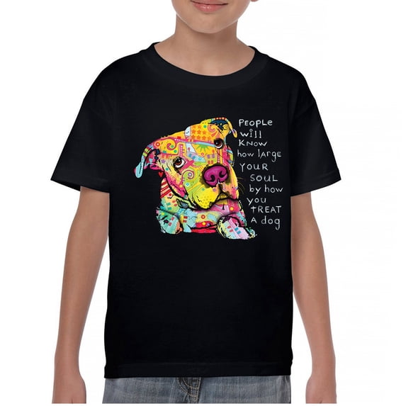 Tee Hunt Dean Russo Colorful Neon Dog Youth T-Shirt How Your Soul is Kids