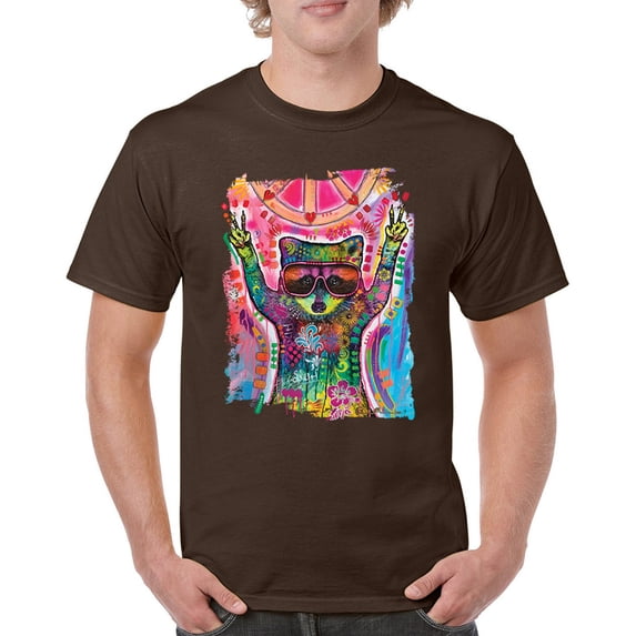 Tee Hunt Dean Russo Cosmic Trash Panda T-Shirt Funny Weird Hippie Men's Tee, Brown, XX-Large