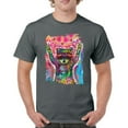 thumbnail image 1 of Tee Hunt Dean Russo Cosmic Trash Panda T-Shirt Funny Weird Hippie Men's Tee, Charcoal, 4X-Large, 1 of 5
