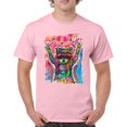 thumbnail image 1 of Tee Hunt Dean Russo Cosmic Trash Panda T-Shirt Funny Weird Hippie Men's Tee, Light Pink, X-Large, 1 of 5