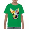 thumbnail image 1 of Tee Hunt Dean Russo Cute Chihuahua Youth T-Shirt Neon Colorful Dog Kids, Green, Large, 1 of 5