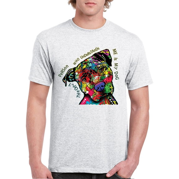 Tee Hunt Dean Russo Cute Dog T-Shirt Only Person Who Understands Me Men's Tee, Ash Gray, Small