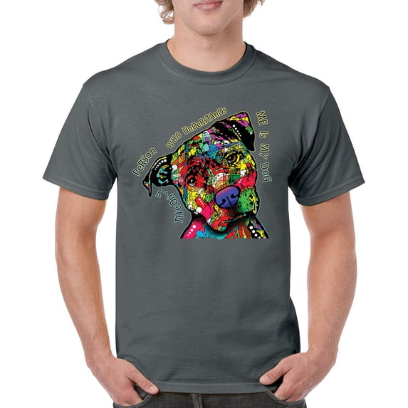 Tee Hunt Dean Russo Cute Dog T-Shirt Only Person Who Understands Me Men's Tee, Charcoal, X-Large