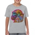 thumbnail image 1 of Tee Hunt Dean Russo Cute Gorilla Youth T-Shirt Colorful Silverback Ape Art Kids, Gray, X-Large, 1 of 5