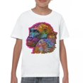 thumbnail image 1 of Tee Hunt Dean Russo Cute Gorilla Youth T-Shirt Colorful Silverback Ape Art Kids, White, Small, 1 of 5