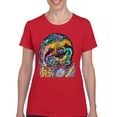 thumbnail image 1 of Tee Hunt Dean Russo Cute Lazy Sloth T-Shirt Funny Wild Life Colorful Women's T-Shirt Tee, Red, Medium, 1 of 5