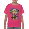 thumbnail image 1 of Tee Hunt Dean Russo Dalmatian Luv Colorful Dog Youth T-Shirt Neon Puppy Kids, Pink, Medium, 1 of 5