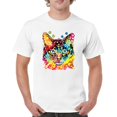 thumbnail image 1 of Tee Hunt Dean Russo Eyes Cat T-Shirt Neon Colorful Cute Kitten Men's Tee, White, 3X-Large, 1 of 5