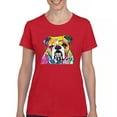 thumbnail image 1 of Tee Hunt Dean Russo Serious Bulldog T-Shirt Dog Best Friend Pet Paw Women's T-Shirt Tee, Red, Medium, 1 of 5