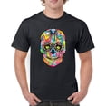 thumbnail image 1 of Tee Hunt Dean Russo Sugar Skull T-Shirt Day of The Dead Neon Calaver Men's Tee, Black, Medium, 1 of 5