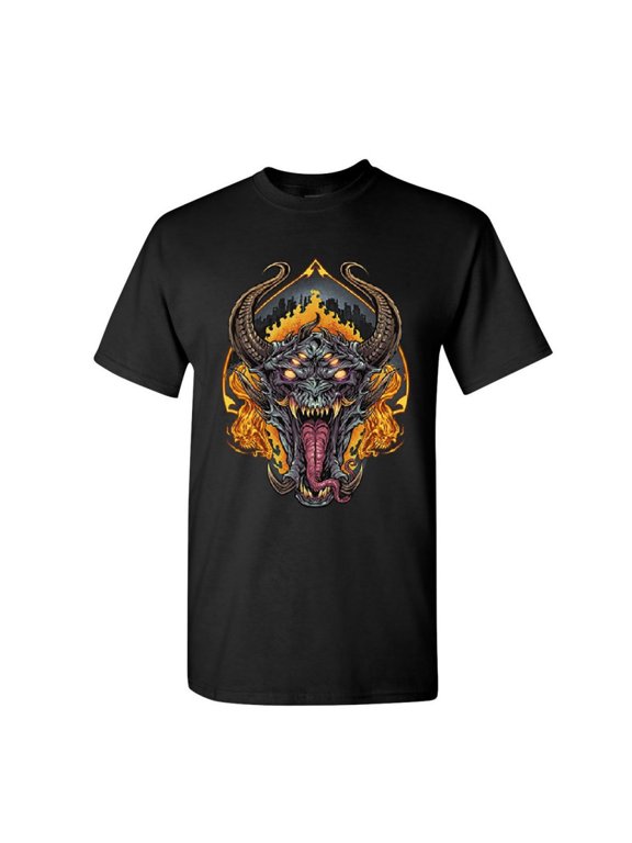 Demon Face T-Shirt Halloween Horror Devil Hell Nightmare Evil Mens Shirt