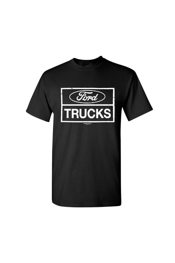 Distressed Ford Trucks T-Shirt F150 American Pick Up Cotton Tee, Black, XX-Large