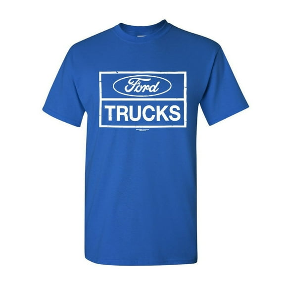 Tee Hunt Distressed Ford Trucks T-Shirt F150 American Pick Up Cotton Tee, Blue, X-Large