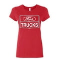 thumbnail image 1 of Tee Hunt Distressed Ford Trucks Women's T-Shirt F150 American Pick Up, Red, Large, 1 of 5