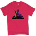 thumbnail image 1 of Tee Hunt Dj Kitty T-shirt Rainbow Cat Funny Animal Lovers Music Men's Tee, Hot Pink, Medium, 1 of 5