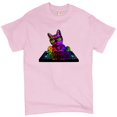 thumbnail image 1 of Tee Hunt Dj Kitty T-shirt Rainbow Cat Funny Animal Lovers Music Men's Tee, Light Pink, Small, 1 of 5