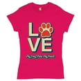 thumbnail image 1 of Tee Hunt Dog Paw Love T-Shirt My Dog Stole My Heart Women's T-Shirt Tee, Pink, XX-Large, 1 of 5