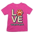thumbnail image 1 of Tee Hunt Dog Paw Love Youth T-Shirt My Dog Stole My Heart Kids, Pink, Small, 1 of 5