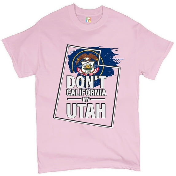 Tee Hunt Don't California My Utah T-Shirt The California Exodus Right Wing Men's Tee, Light Pink, XX-Large