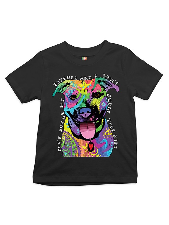 Don't Judge My Pit Bull Youth T-Shirt Funny Andy Maxx Dog Lover Pet Owner Kids