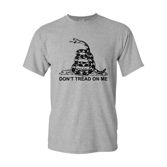 Tee Hunt Don't Tread On Me T-Shirt Gadsden Flag Political Patriot, Gray, 3X-Large