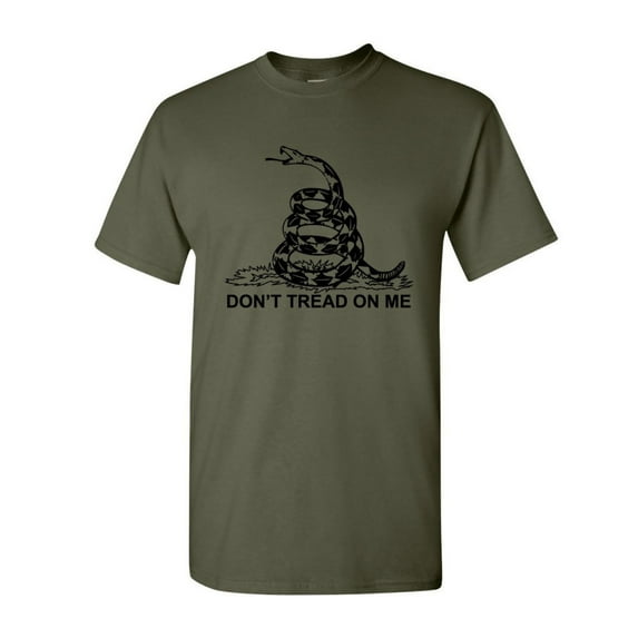 Tee Hunt Don't Tread On Me T-Shirt Gadsden Flag Political Patriot, Military Green, 5X-Large