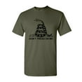 thumbnail image 1 of Tee Hunt Don't Tread On Me T-Shirt Gadsden Flag Political Patriot, Military Green, Small, 1 of 5