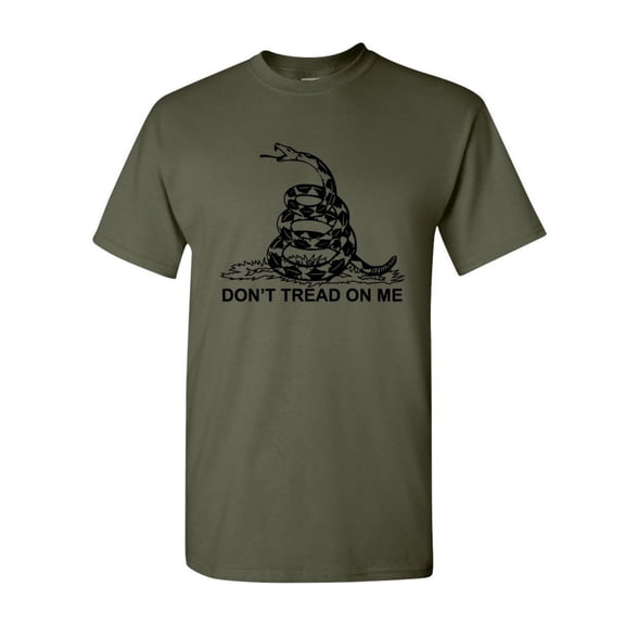 Tee Hunt Don't Tread On Me T-Shirt Gadsden Flag Political Patriot, Military Green, XX-Large