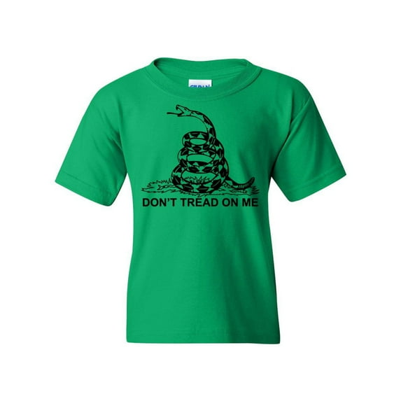 Tee Hunt Don't Tread On Me Youth T-Shirt Kid's PatrioticGadsden Flag Rattle Snake, Green, Small
