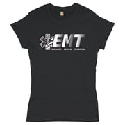 Tee Hunt EMT Emergency Medical Technician T-Shirt EMS Paramedic Star of Life Womens T-Shirt Tee