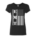 thumbnail image 1 of Tee Hunt EMT Stars and Stripes Women's T-Shirt First Responders Paramedic EMS Shirt, Black, Large, 1 of 5