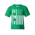 thumbnail image 1 of Tee Hunt EMT Stars and Stripes Youth T-Shirt First Responders Paramedic EMS Kids Tee, Green, Small, 1 of 5